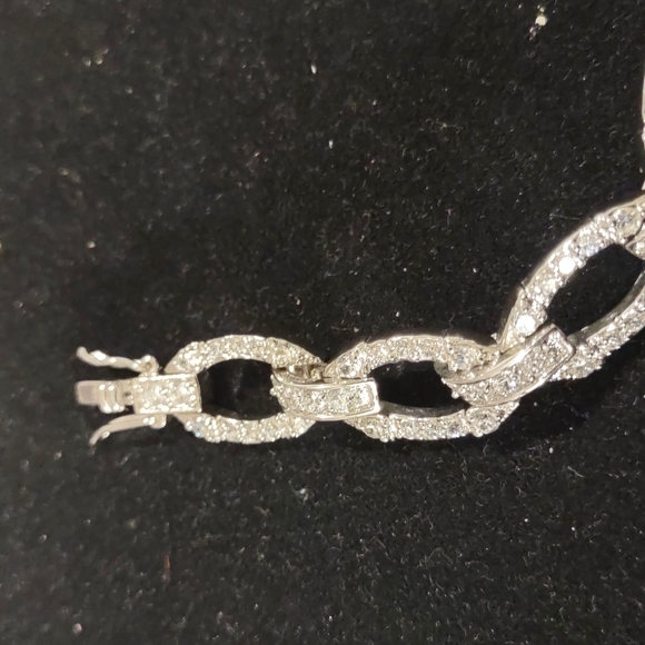 SALE WAS 18K $32 NOW $19 GOLD OVER STERLING SILVER AND DIAMONTE BRACELET - Picture 3 of 6